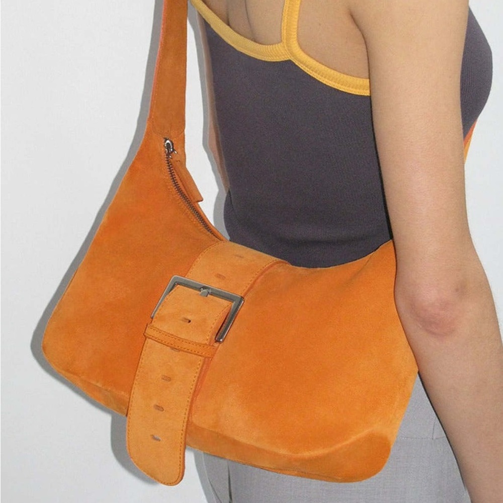 Paloma Wool Orange Suede Bag